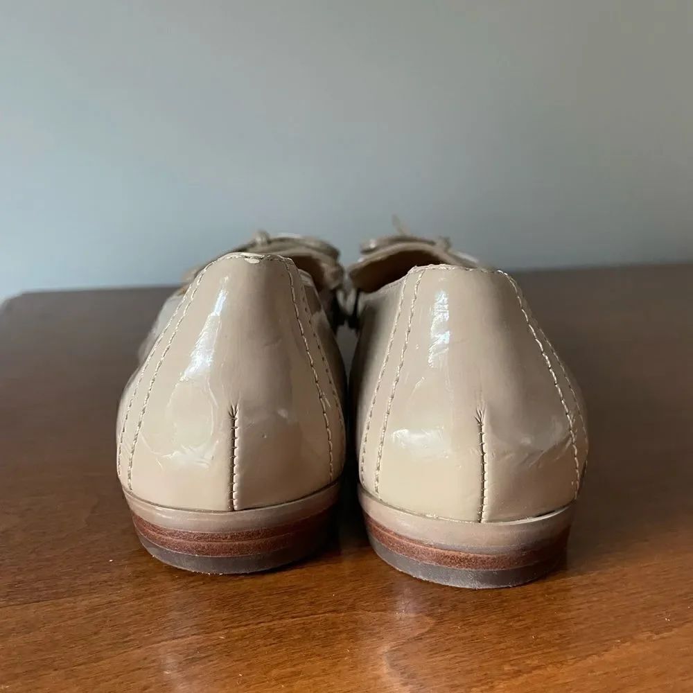 Marc Fisher Nude Patent Leather Moccasin Flats - Picture 4 of 7